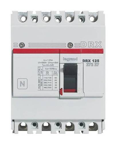 Силовой автомат Legrand DRX, 36кА, 4P, 125А, 027227