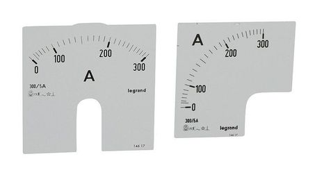 Измерительная шкала (1 круглая + 1 квадратная) для аналоговых амперметров - 0-300 A